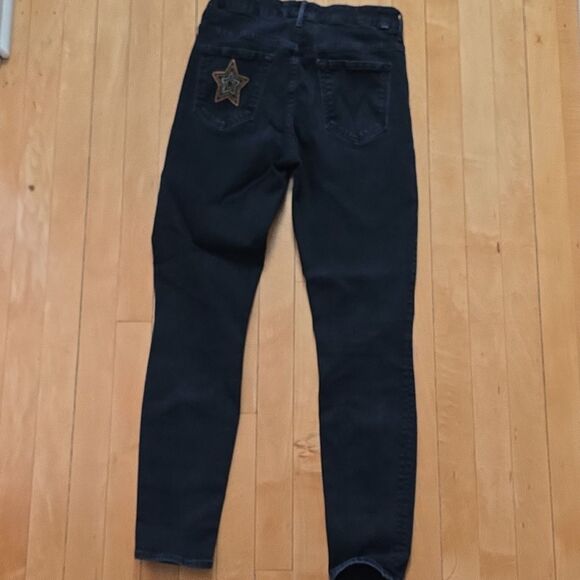 Mother Jeans High Waisted Looker Denim Skinny Jeans Black Size 29 - Picture 3 of 13